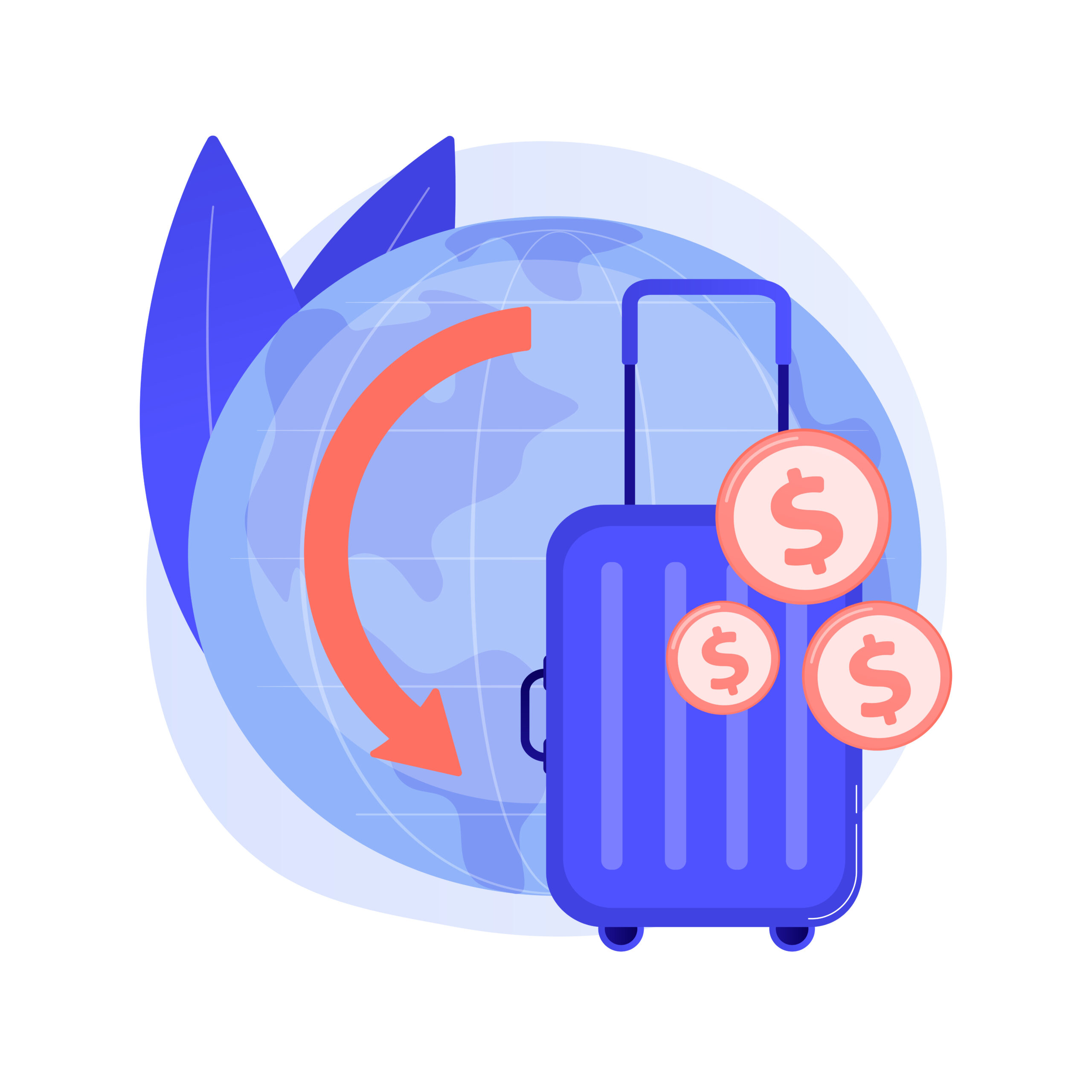 Repatriation grant abstract concept vector illustration.